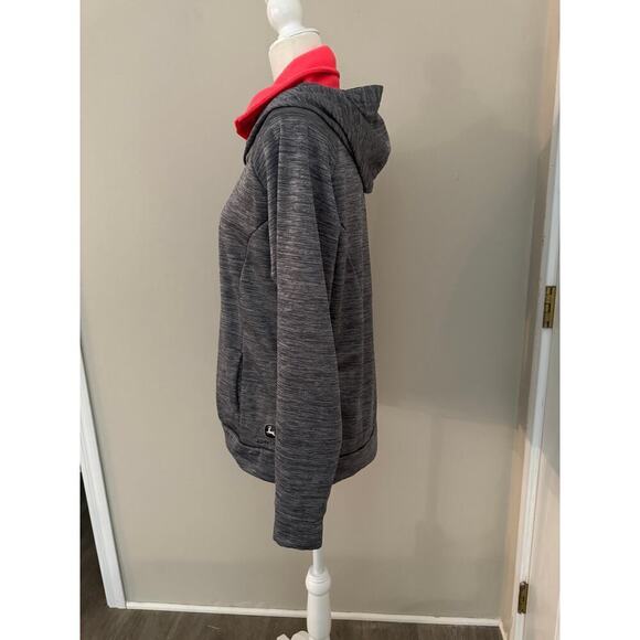 Women's John Deere Gray and Orange Hooded Sweatshirt - Size Medium - Picture 2 of 6